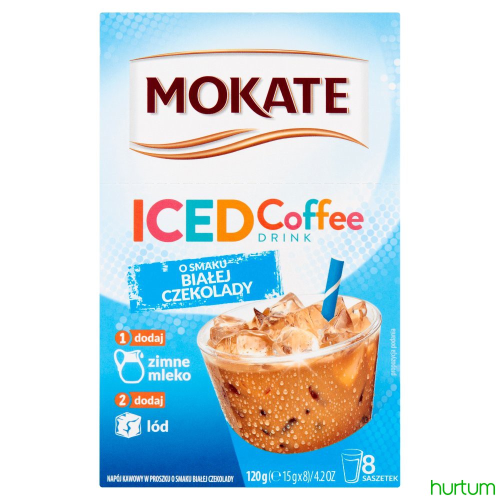 Mokate Iced Coffee Napoj Kawowy W Proszku O Smaku Bialej Czekolady 120 G 8 X 15 G W Hurtum Pl